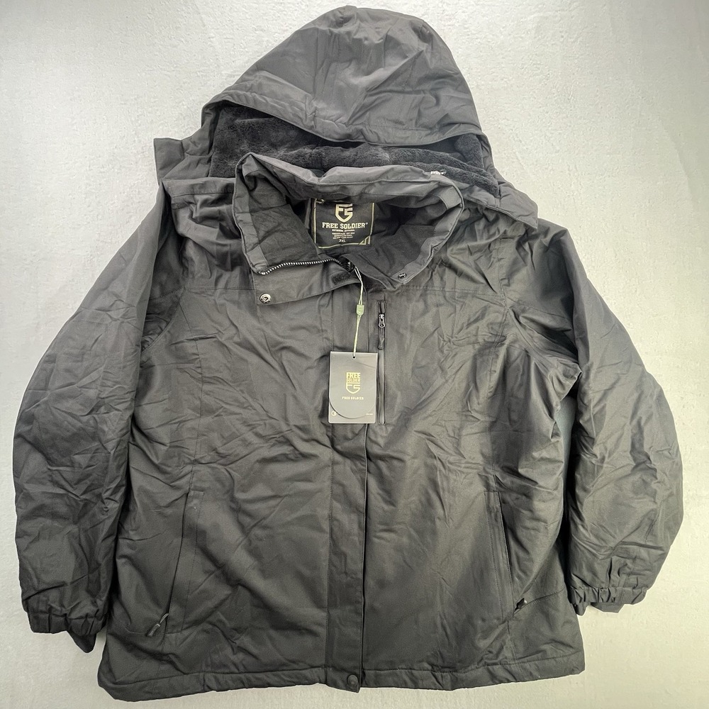 NEW Free Soldier Women's Waterproof Ski Jacket Black 3XL Fleece Lined